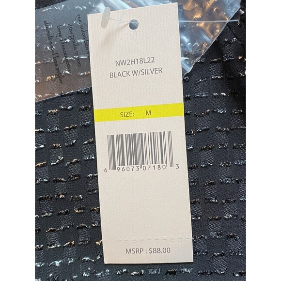 N2. Nanette Top Size M Black Blouse Balloon Sleeve V Neck NWT $88 - Picture 10 of 10